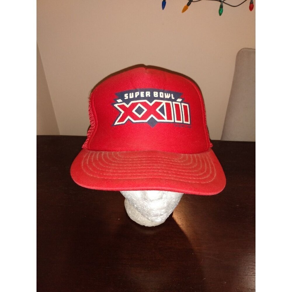 Vintage 80s Super Bowl XXIII Snapback Hat Mesh Trucker One Size NFL